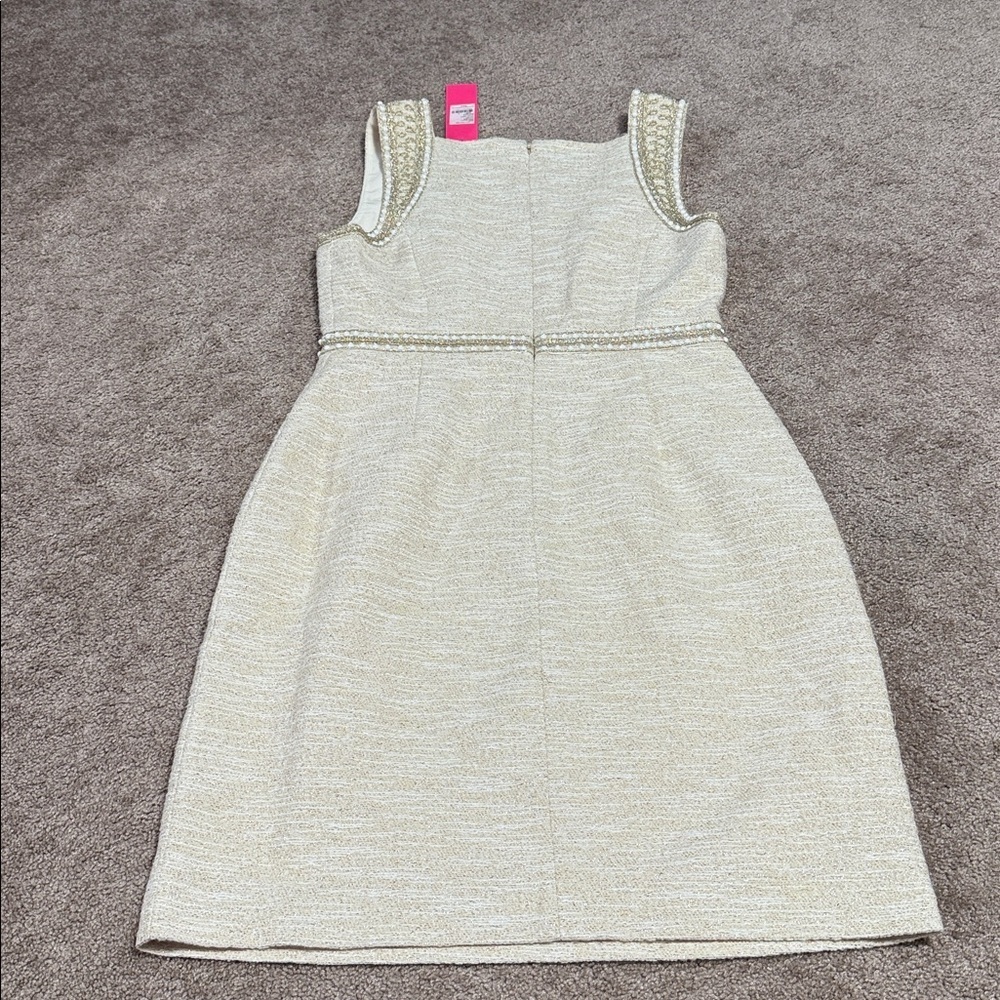 Lilly Pulitzer Dana Shift Dress in Gold Metallic Resort Boucle - Picture 6 of 11